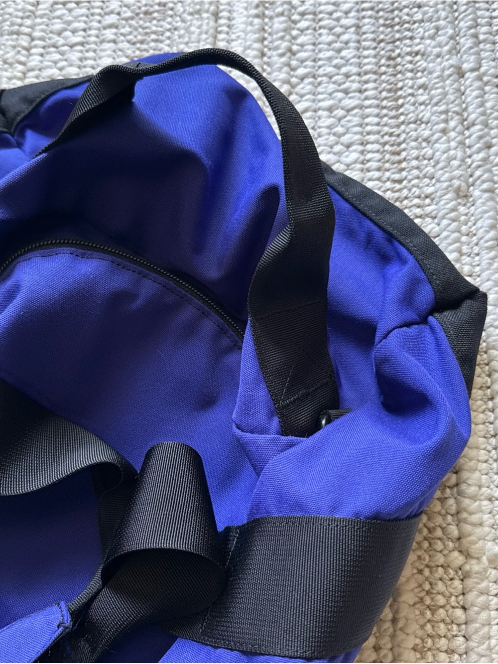 The North Face Backpack Duffle Bag Blue And Black Retro Bag Y2k VTG Vintage - Picture 6 of 12